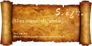 Slezinger Ágota névjegykártya