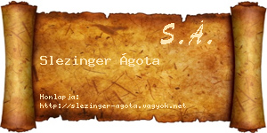 Slezinger Ágota névjegykártya